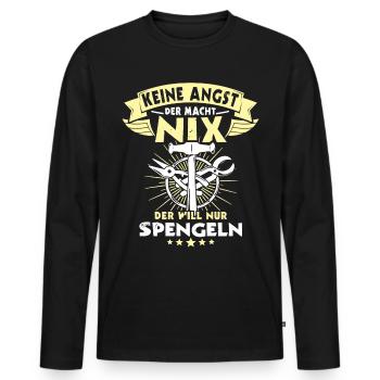 Spengler Spengeln Bauspengler - Männer Premium Bio Langarmshirt - Schwarz - Vorne - Nico (187cm)