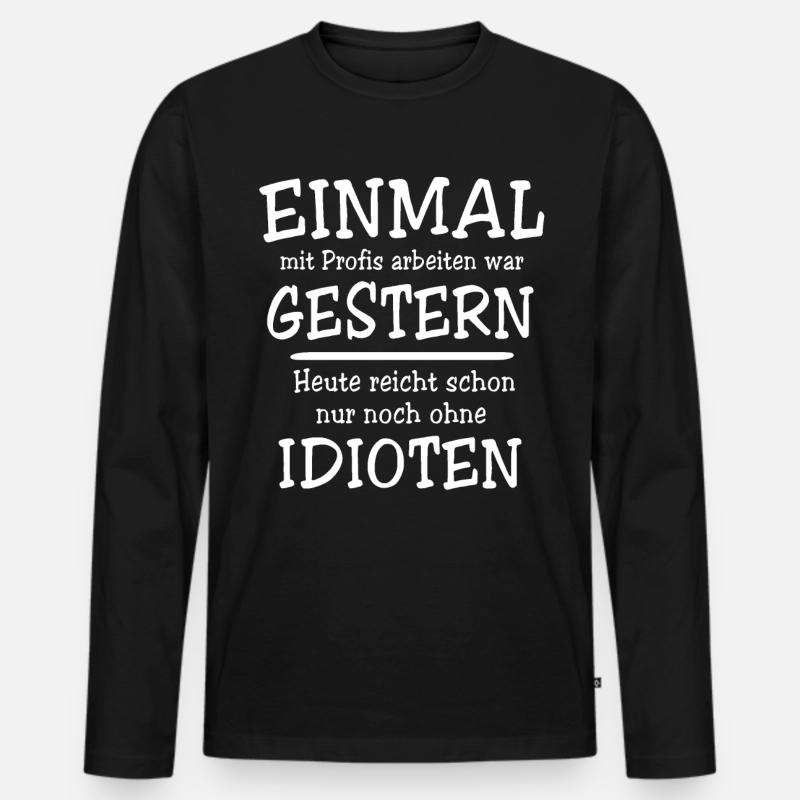 Profis Arbeiten Handwerker - Männer Premium Bio Langarmshirt - Schwarz