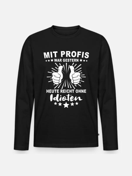 Profis Arbeiten Handwerker - Männer Premium Bio Langarmshirt - Schwarz