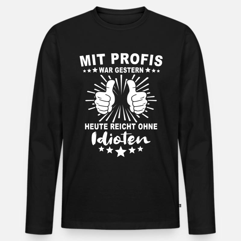 Profis Arbeiten Handwerker - Männer Premium Bio Langarmshirt - Schwarz