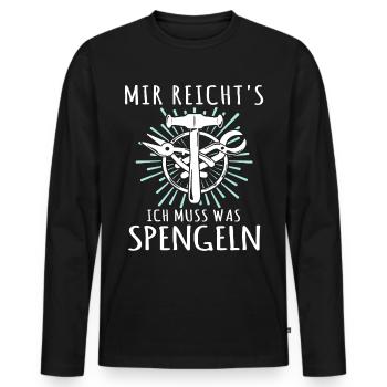 Spengler Sprüche Bauspengler - Männer Premium Bio Langarmshirt - Schwarz - Vorne - Nico (187cm)