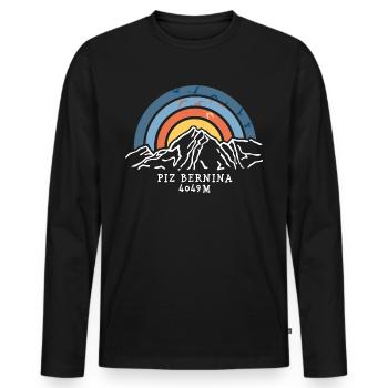 Piz Bernina Souvenir Bergtour Hochtour Andenken - Männer Premium Bio Langarmshirt - Schwarz - Vorne - Nico (187cm)