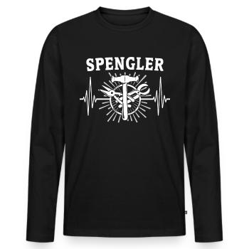 Spengler Sprüche Bauspengler - Männer Premium Bio Langarmshirt - Schwarz - Vorne - Nico (187cm)