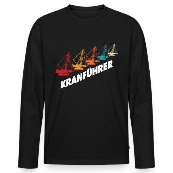 Kranführer Kran Kranfahrer - Männer Premium Bio Langarmshirt - Schwarz - Vorne - Nico (187cm)