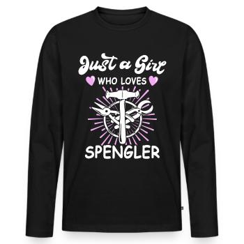 Spengler Bauspengler Spengeln Spenglerin - Männer Premium Bio Langarmshirt - Schwarz - Vorne - Nico (187cm)