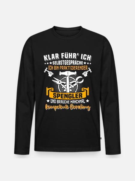 Spengler Bauspengler Spengeln - Männer Premium Bio Langarmshirt - Schwarz