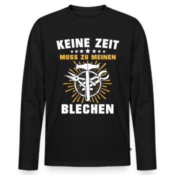 Spengler Bauspengler Spengeln - Männer Premium Bio Langarmshirt - Schwarz - Vorne - Nico (187cm)