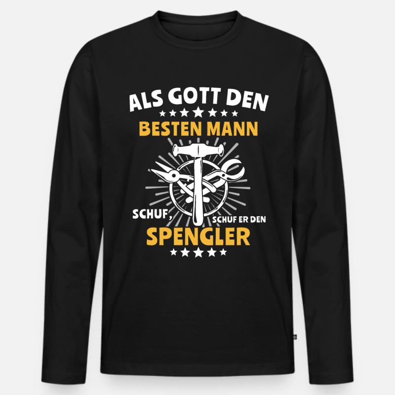 Spengler Bauspengler Spengeln - Männer Premium Bio Langarmshirt - Schwarz
