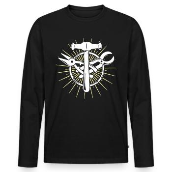 Spengler Zunftzeichen Bauspengler - Männer Premium Bio Langarmshirt - Schwarz - Vorne - Nico (187cm)