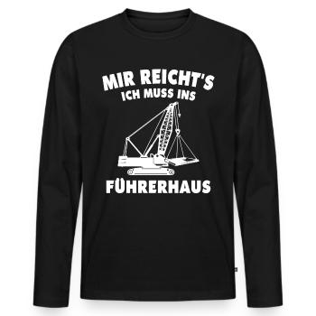 Kranführer Kran Kranfahrer - Männer Premium Bio Langarmshirt - Schwarz - Vorne - Nico (187cm)