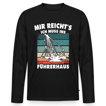 Kranführer Kran Kranfahrer - Männer Premium Bio Langarmshirt - Schwarz - Vorne - Nico (187cm)