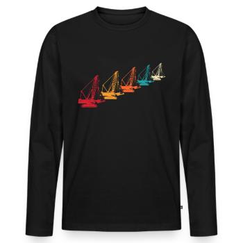 Crane Operator Crane Crane Driver - Men's Premium Organic Long Sleeve Shirt - black - Front - Nico (187cm)