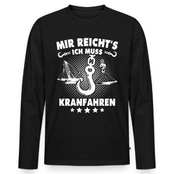 Kranführer Kran Kranfahrer - Männer Premium Bio Langarmshirt - Schwarz - Vorne - Nico (187cm)