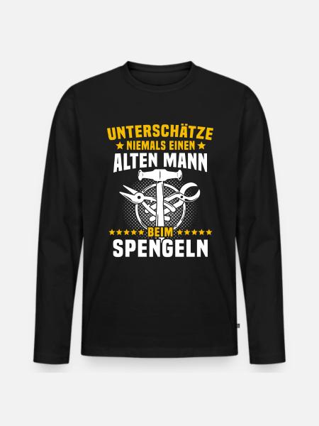 Spengler Spengeln Bauspengler - Männer Premium Bio Langarmshirt - Schwarz