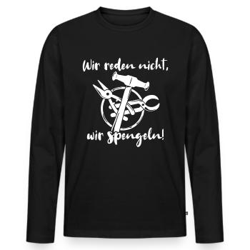 Spengler Spengeln Bauspengler - Männer Premium Bio Langarmshirt - Schwarz - Vorne - Nico (187cm)