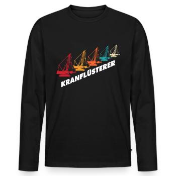Kranführer Raupenkran Kranfahrer - Männer Premium Bio Langarmshirt - Schwarz - Vorne - Nico (187cm)