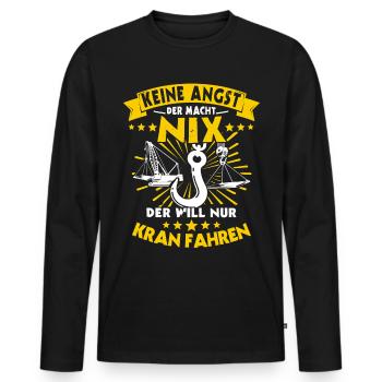 Kranführer Raupenkran Kranfahrer - Männer Premium Bio Langarmshirt - Schwarz - Vorne - Nico (187cm)