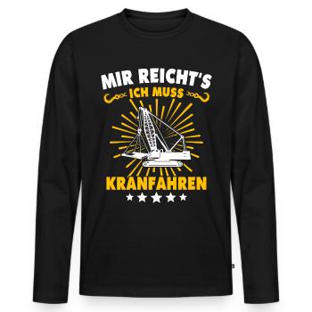 Kranführer Raupenkran Kranfahrer - Männer Premium Bio Langarmshirt - Schwarz - Vorne - Nico (187cm)