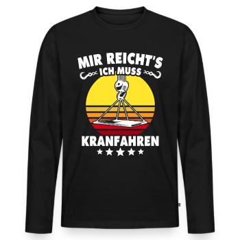 Kranführer Raupenkran Kranfahrer - Männer Premium Bio Langarmshirt - Schwarz - Vorne - Nico (187cm)