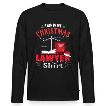 Étudiant en droit Drôle d’avocat de Noël - T-shirt manches longues Premium bio Homme - noir - Devant - Nico (187cm)