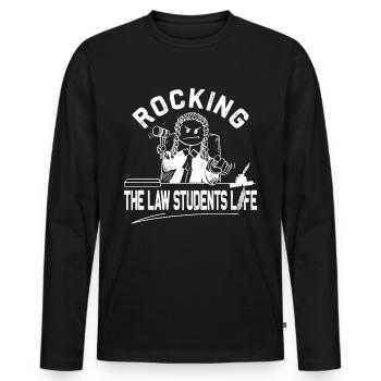 Rocking The Law Life - Drôle de faculté de droit - T-shirt manches longues Premium bio Homme - noir - Devant - Nico (187cm)