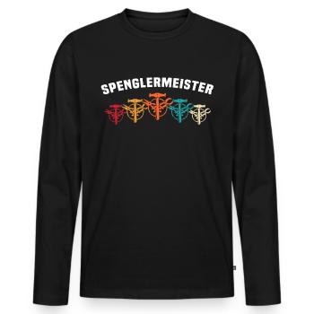 Spengler Bauspengler Spengeln - Männer Premium Bio Langarmshirt - Schwarz - Vorne - Nico (187cm)