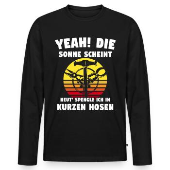 Spengler Bauspengler Spengeln - Männer Premium Bio Langarmshirt - Schwarz - Vorne - Nico (187cm)