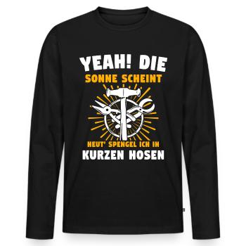Spengler Bauspengler Spengeln - Männer Premium Bio Langarmshirt - Schwarz - Vorne - Nico (187cm)
