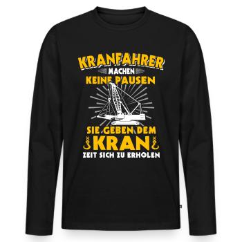 Kranführer Kranfahrer Kran Raupenkran - Männer Premium Bio Langarmshirt - Schwarz - Vorne - Nico (187cm)