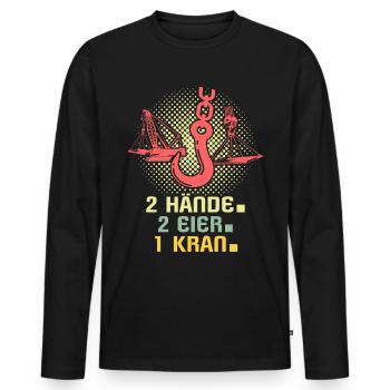 Kranführer Kranfahrer Kran Raupenkran - Männer Premium Bio Langarmshirt - Schwarz - Vorne - Nico (187cm)