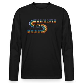 Vintage Birthday Design Original 1995 - Men's Premium Organic Long Sleeve Shirt - black - Front - Nico (187cm)