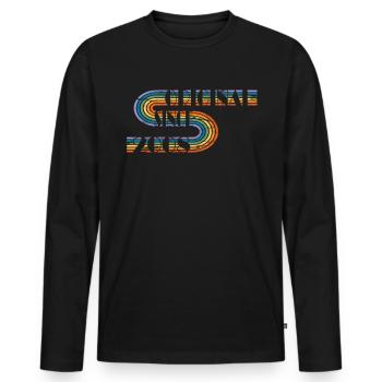 Vintage Birthday Design Original 2008 - Men's Premium Organic Long Sleeve Shirt - black - Front - Nico (187cm)