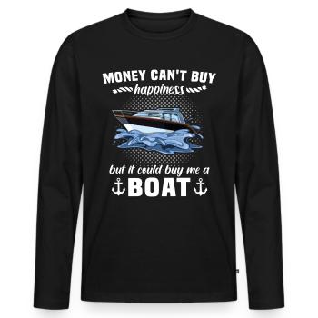 Captain Boat Captain - Men's Premium Organic Long Sleeve Shirt - black - Front - Nico (187cm)