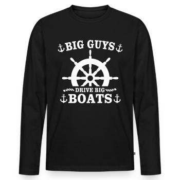Captain Boat Captain - Men's Premium Organic Long Sleeve Shirt - black - Front - Nico (187cm)