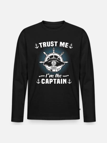 Captain Boat Captain - Men's Premium Organic Long Sleeve Shirt - black