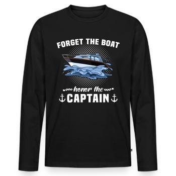 Captain Boat Captain - Men's Premium Organic Long Sleeve Shirt - black - Front - Nico (187cm)