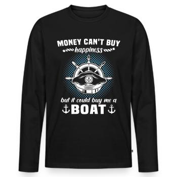 Kapitän Captain Bootsbesitzer Boot - Männer Premium Bio Langarmshirt - Schwarz - Vorne - Nico (187cm)