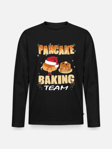 Christmas Pancake Pancake Baking - Men's Premium Organic Long Sleeve Shirt - black