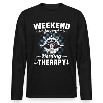 Kapitän Bootsbesitzer Boot Fahren - Männer Premium Bio Langarmshirt - Schwarz - Vorne - Nico (187cm)