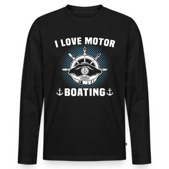 Captain Boat Owner Boating - Men's Premium Organic Long Sleeve Shirt - black - Front - Nico (187cm)