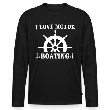 Captain Boat Owner Boating - Men's Premium Organic Long Sleeve Shirt - black - Front - Nico (187cm)