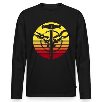 Spengler Motif Bauspengler Guild - Men's Premium Organic Long Sleeve Shirt - black - Front - Nico (187cm)