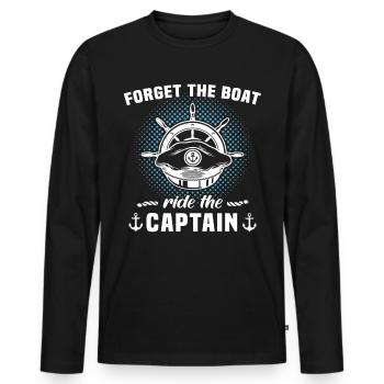 Kapitän Bootsbesitzer Captain - Männer Premium Bio Langarmshirt - Schwarz - Vorne - Nico (187cm)
