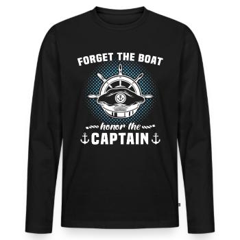 Kapitän Bootsbesitzer Captain - Männer Premium Bio Langarmshirt - Schwarz - Vorne - Nico (187cm)