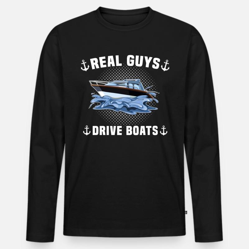 Kapitän Bootsbesitzer Captain - Männer Premium Bio Langarmshirt - Schwarz