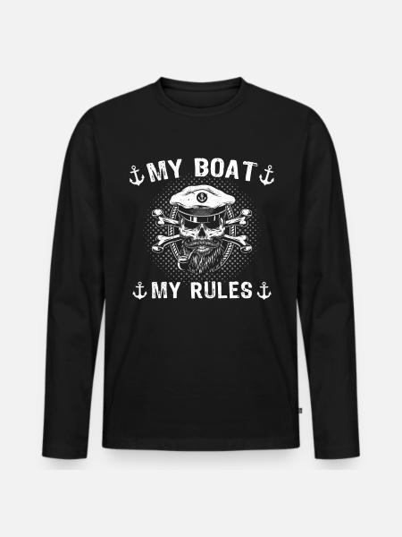 Captain Boat Owner Captain - Men's Premium Organic Long Sleeve Shirt - black