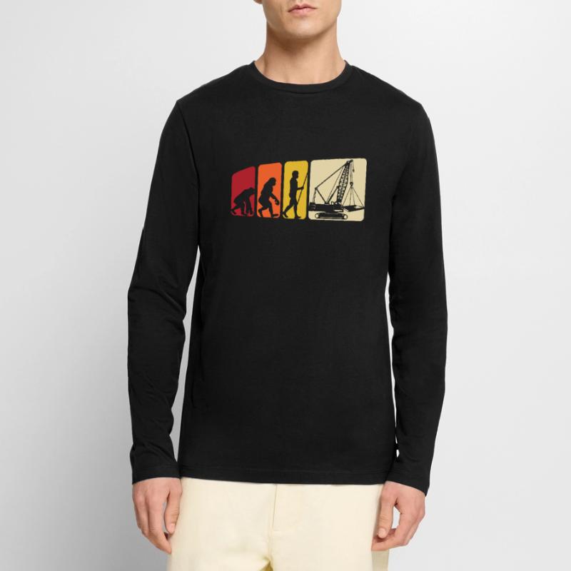 Kranführer Evolution Kranfahrer Männer Premium Bio Langarmshirt
