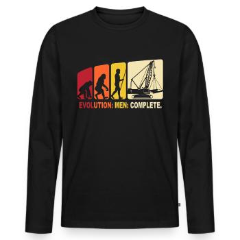 Crane Operator Evolution Crane Driver - Men's Premium Organic Long Sleeve Shirt - black - Front - Nico (187cm)