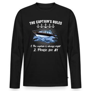 Captain My Boat My Rules Kapitän - Men's Premium Organic Long Sleeve Shirt - black - Front - Nico (187cm)