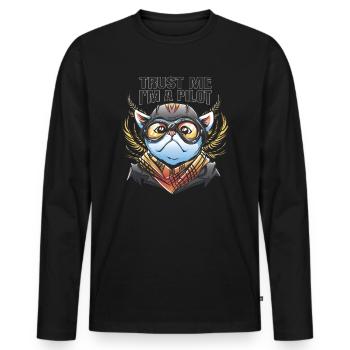 Vertrauen Sie Mir, Ich Bin Ein Pilot -Flugzeug - Männer Premium Bio Langarmshirt - Schwarz - Vorne - Nico (187cm)